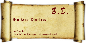 Burkus Dorina névjegykártya