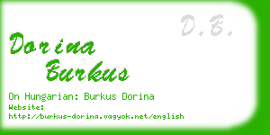 dorina burkus business card